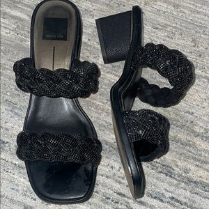 Dolce Vita braided Black Heeled sparkly Sandals